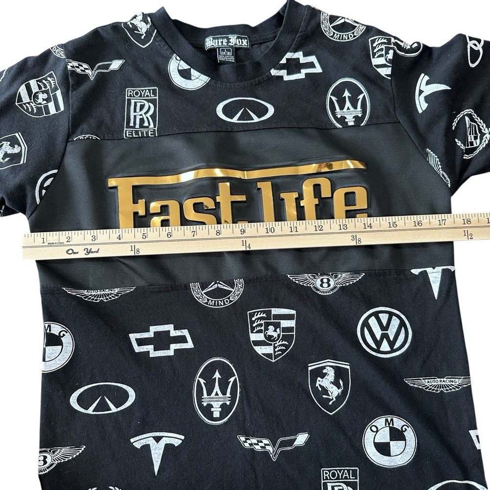 Fast life Tshirt Bare Fox Boys large 12/14 Porsche, Audi, Cars - Picture 3 of 5